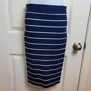 EVA LONGORIA Striped Pencil Skirt